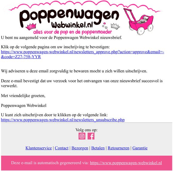 Welkom bij Poppenwagen Webwinkel!