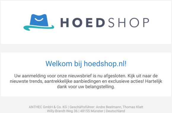 Welkom bij hoedshop.nl!