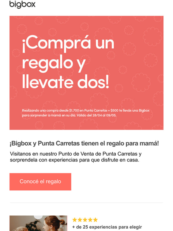 2x1 en Punta Carretas Tu Bigbox para mam tiene premio!