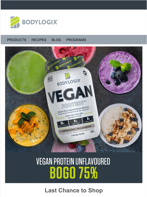 BOGO 75% off Vegan Protein Unflavoured