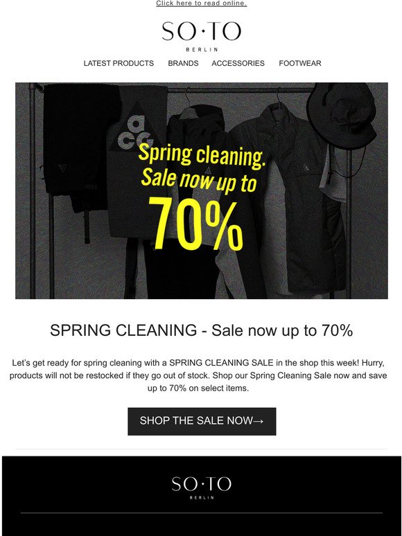 SOTO SPRING CLEANING - Sale now up to 70%!!!