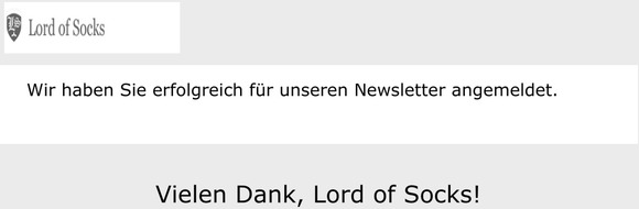 Newsletter Anmeldung erfolgreich
