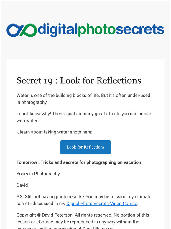 [Photo Secrets] -your Digital Photography Secret #19