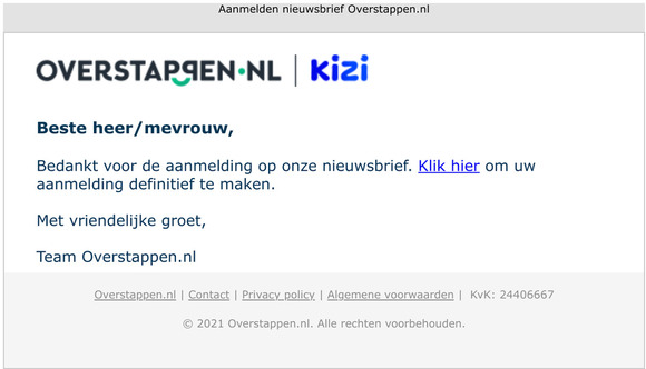Aanmelding bevestigen Overstappen.nl