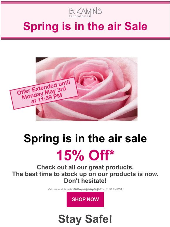 Spring is in the air - Extended 15% off sale