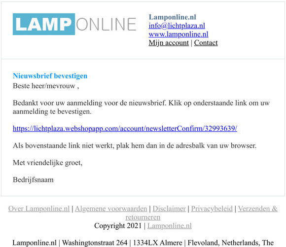 Nieuwsbrief bevestigen