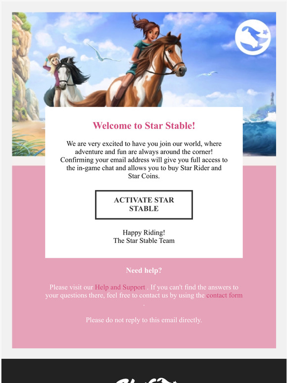 Confirm your email and play Star Stable today!