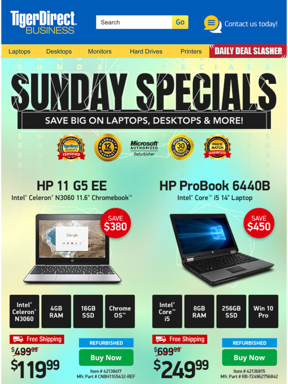 TigerDirect: Act Quick! $429 14" Lenovo i7 Laptop | Milled