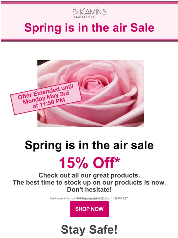 Spring is in the air - Extended 15% off sale