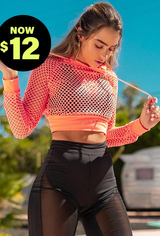 Sommer Ray Mesh Cropped Active Hoodie