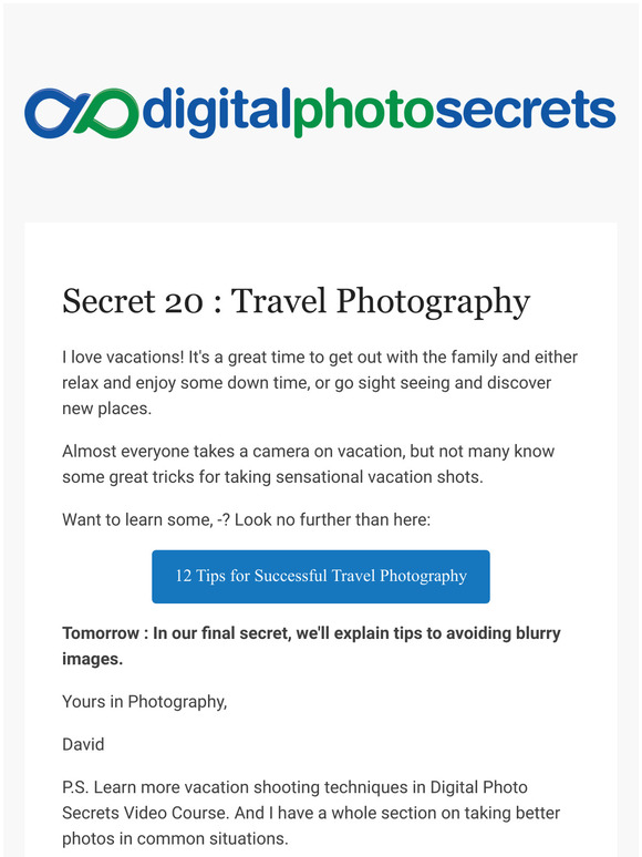 [Photo Secrets] -your Digital Photography Secret #20