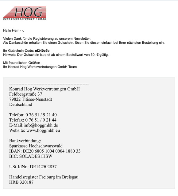 Gutschein - Konrad Hog Werksvertretungen GmbH