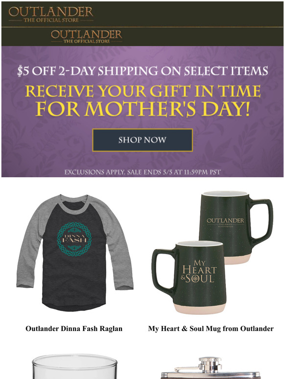 Get your gift in time for Mother's Day with $5 off 2-Day Shipping!