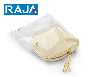 Sachet plastique recyclé à soufflets transparent 50 microns RAJA