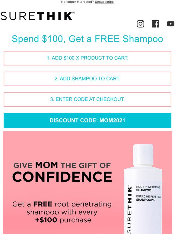 Mothers Day Special - Get a FREE Shampoo!