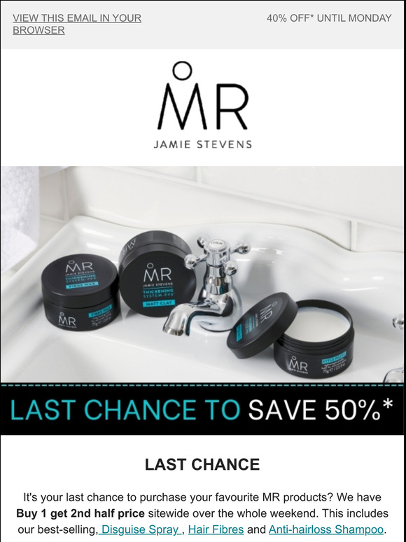 LAST CHANCE WEEKEND DISCOUNT - Buy 1 get 2nd Half Price