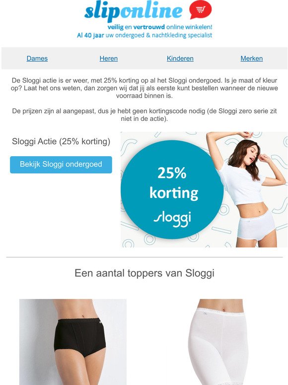 Sliponline.nl: , Nu de Sloggi actie (25% op Sloggi | Milled
