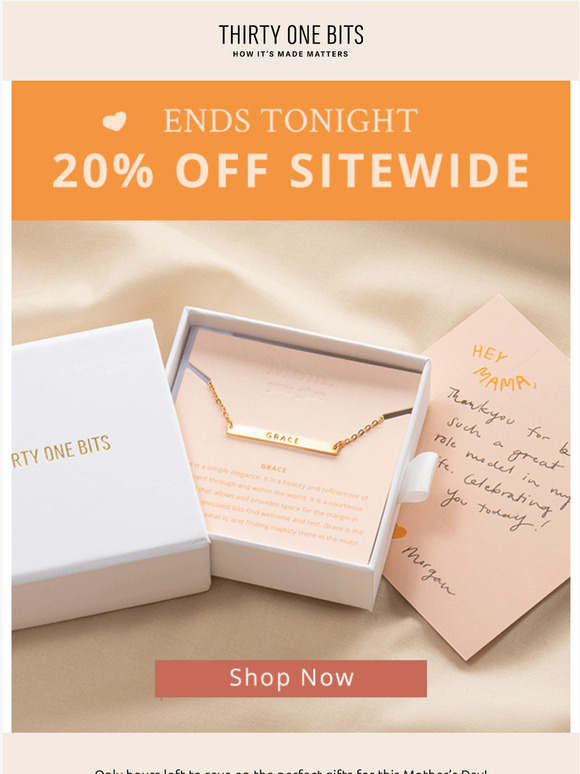 20% OFF Ends Tonight!