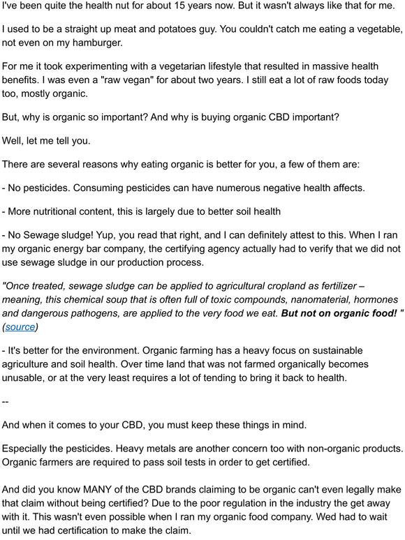 Why organic matters