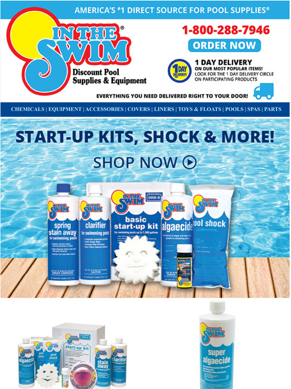 In The Swim Pool Supplies Everything you need to open! Milled