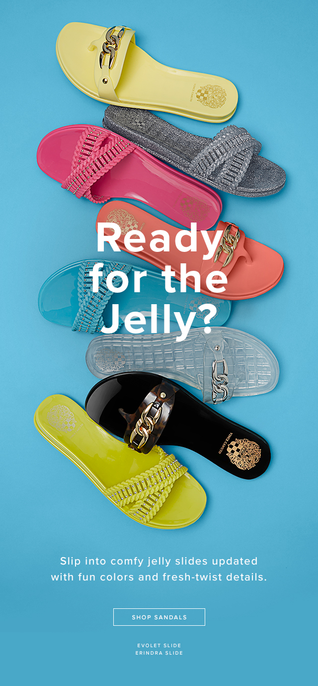 vince camuto studded jelly sandals