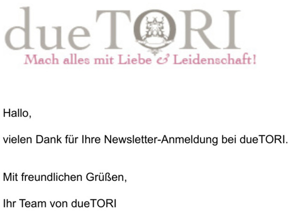 Vielen Dank fr Ihre Newsletter-Anmeldung