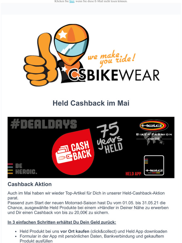 Wir drfen wieder ffnen und Held Cashback-Aktion Mai