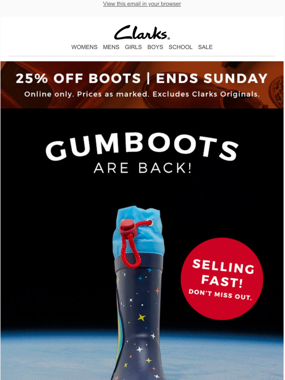 clarks gumboots
