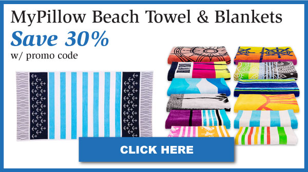 MyPillow - Save 30% with promo code on MyPillow Beach Towels