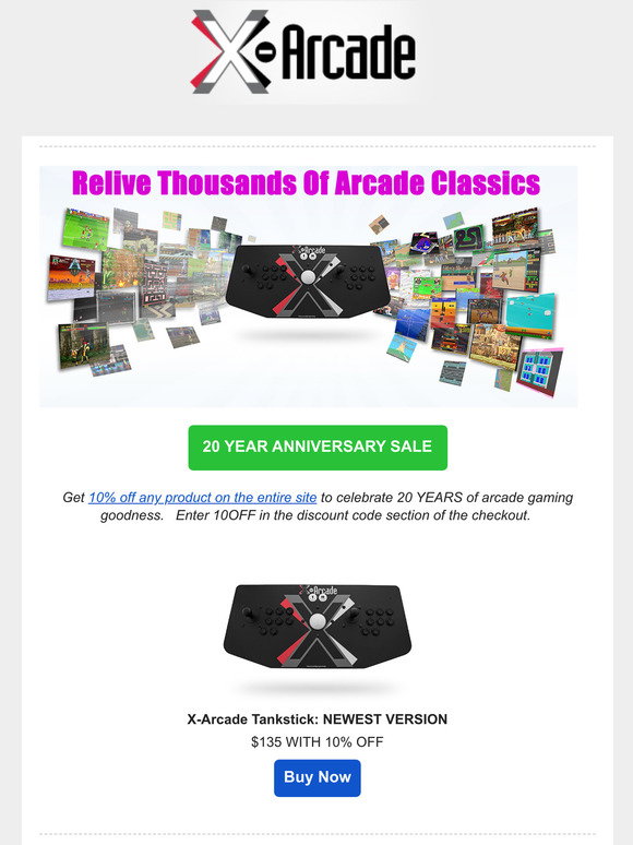 X-Arcade Tankstick Unbreakable Arcade Stick, Relive Arcade Classics.