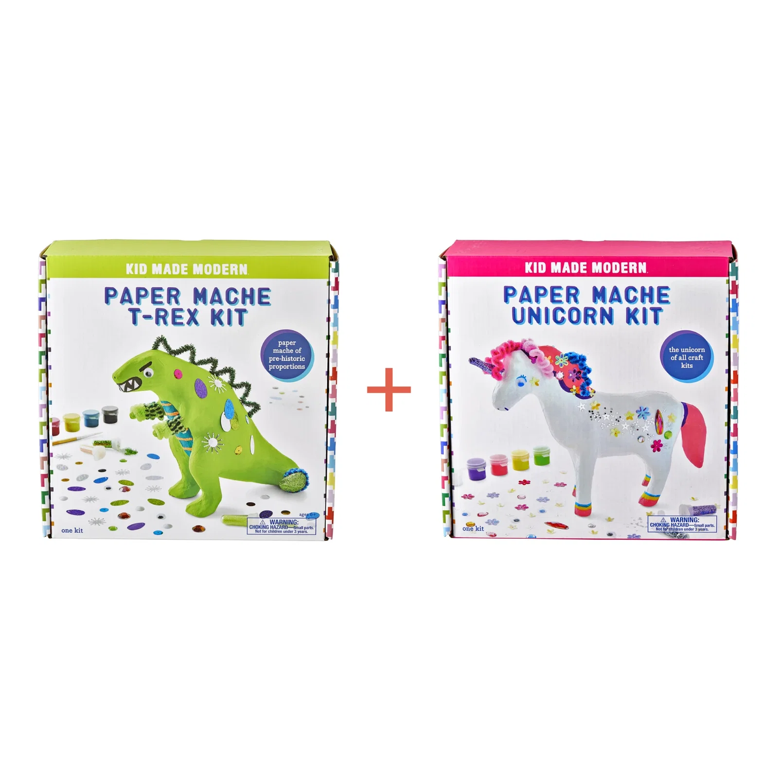 Image of T-Rex Unicorn Paper Mache Bundle