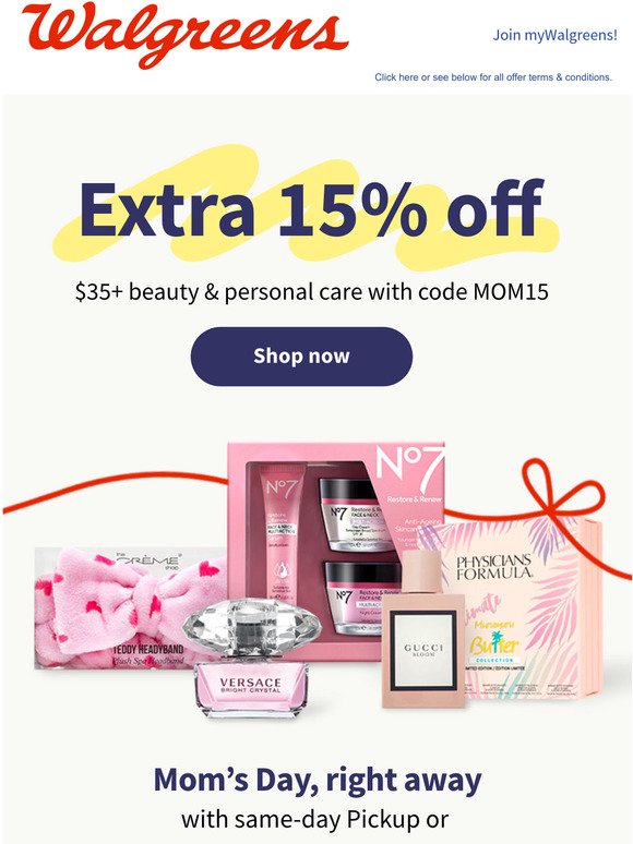 Psst! Get an extra 15% off gifts, just in time for Mother's Day 