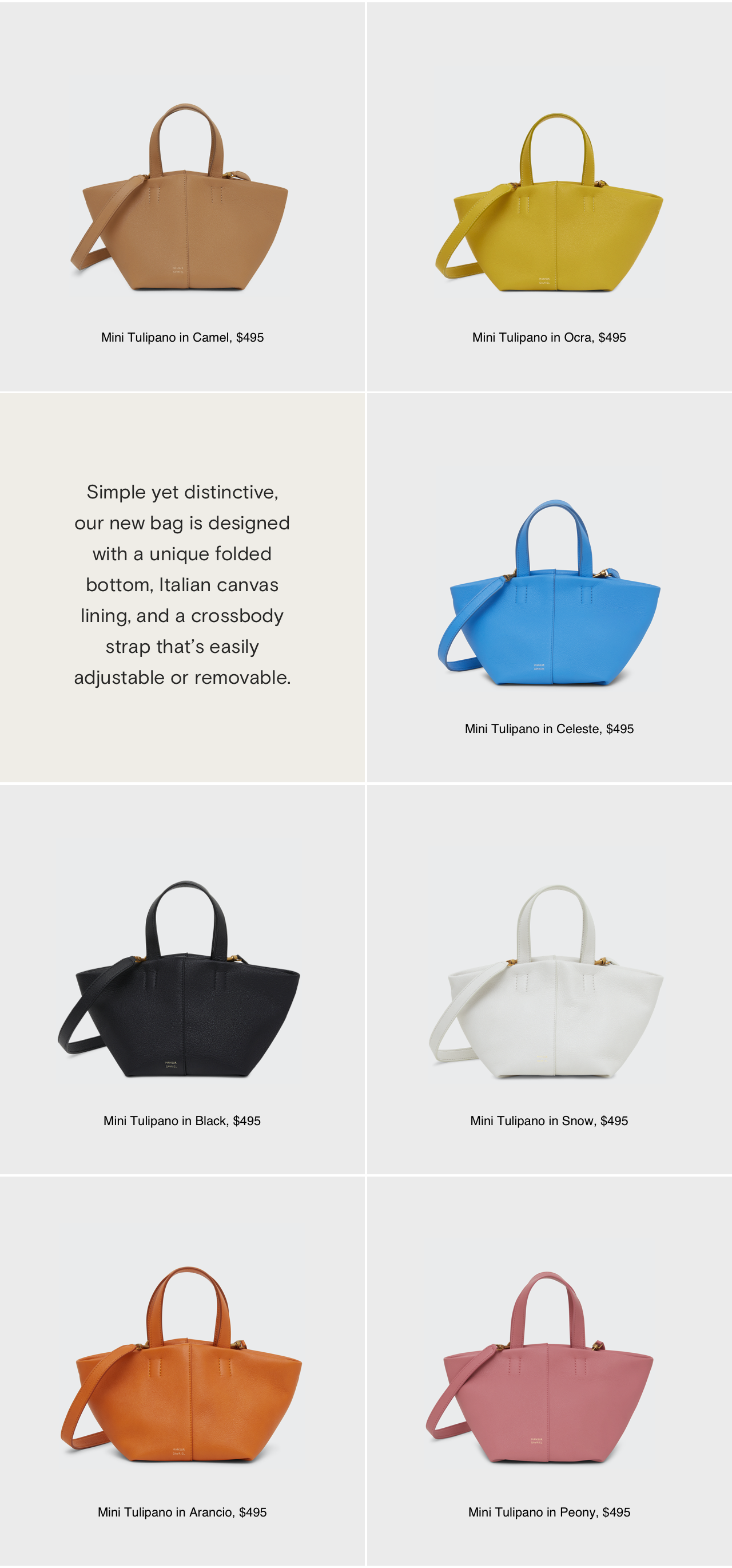 $495 Mansur Gavriel Women's Blue Mini Saffiano Leather Bucket Bag