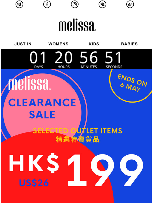 LAST CALL HKD199/USD26 Clearance Sale on selected outlet items