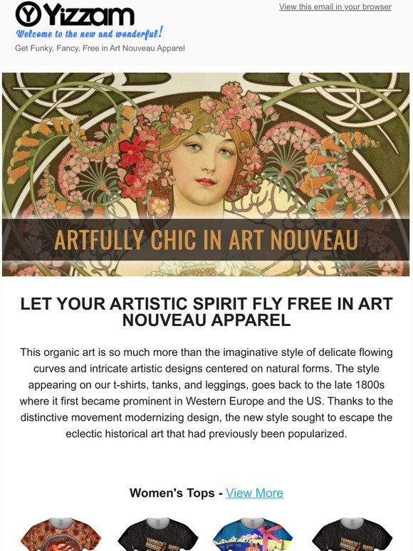 Get Funky, Fancy, Free in Art Nouveau Apparel