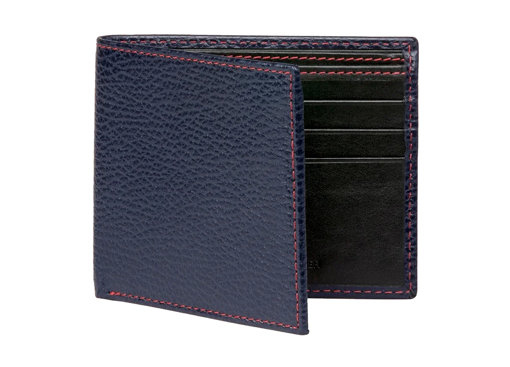 Image of Navy Pebble Grain Leather Wallet