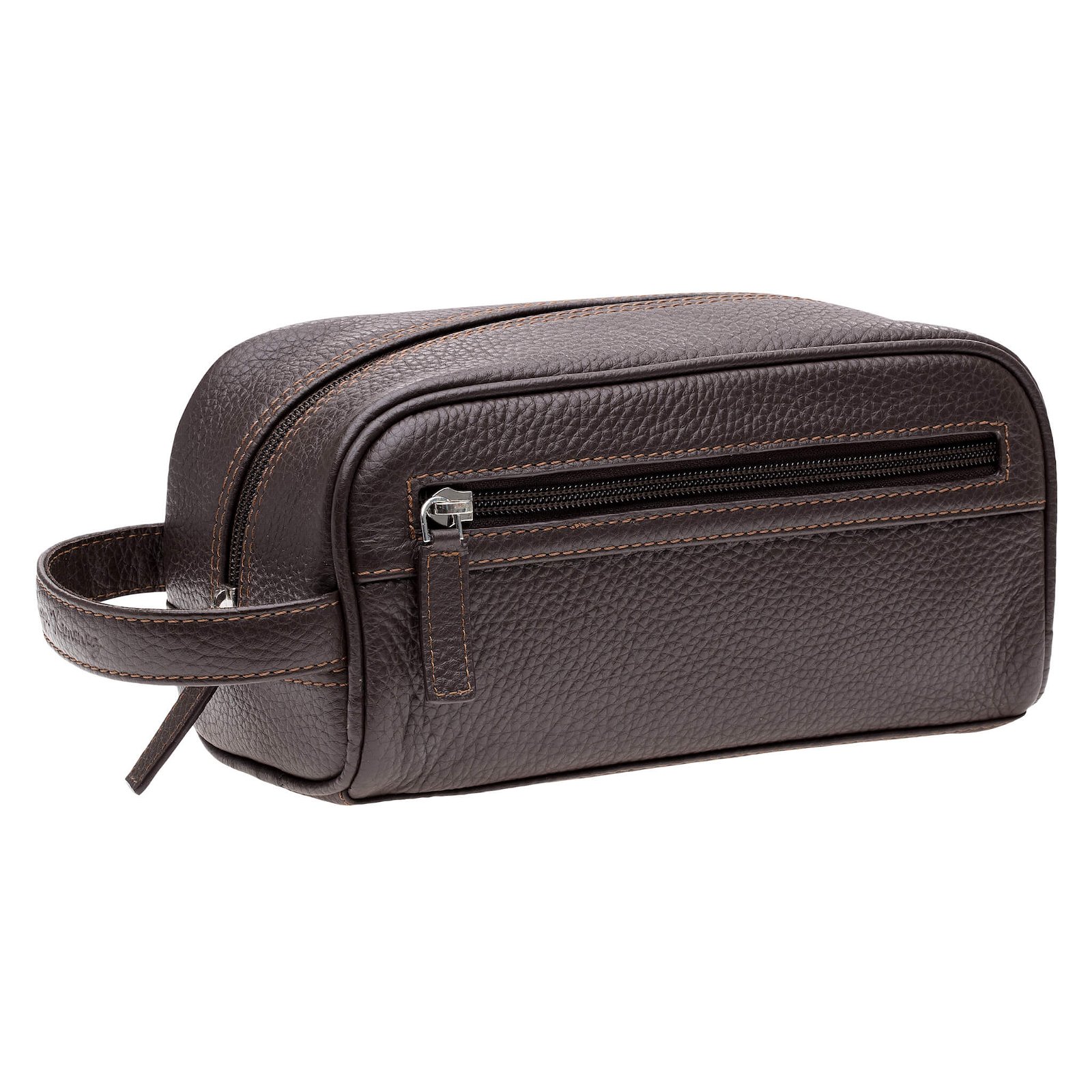Image of Brown Leather Toiletry Bag