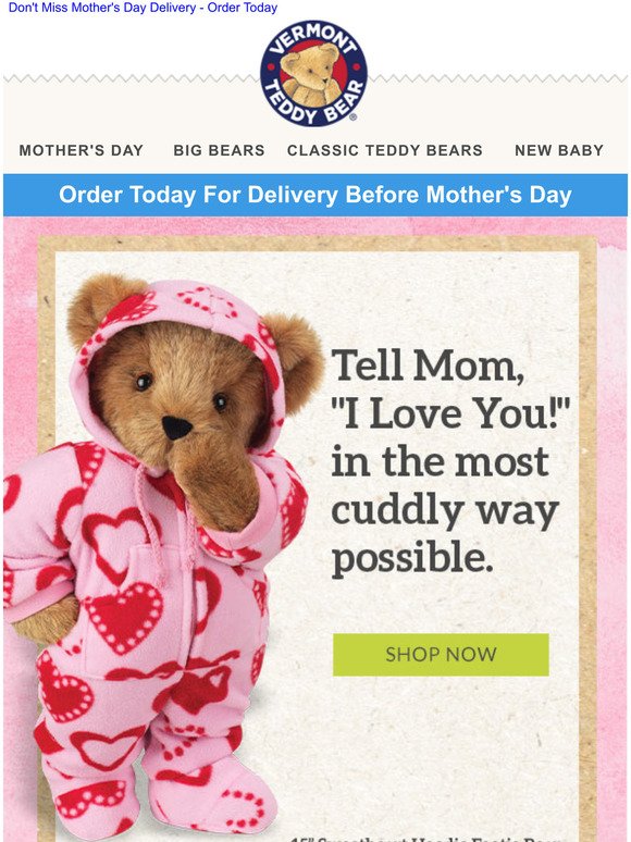 Vermont Teddy Bear Company Nothing Says I Love You Like A Teddy Bear Milled