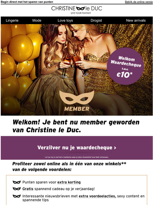 Welkom! Je bent nu Christine le Duc member.