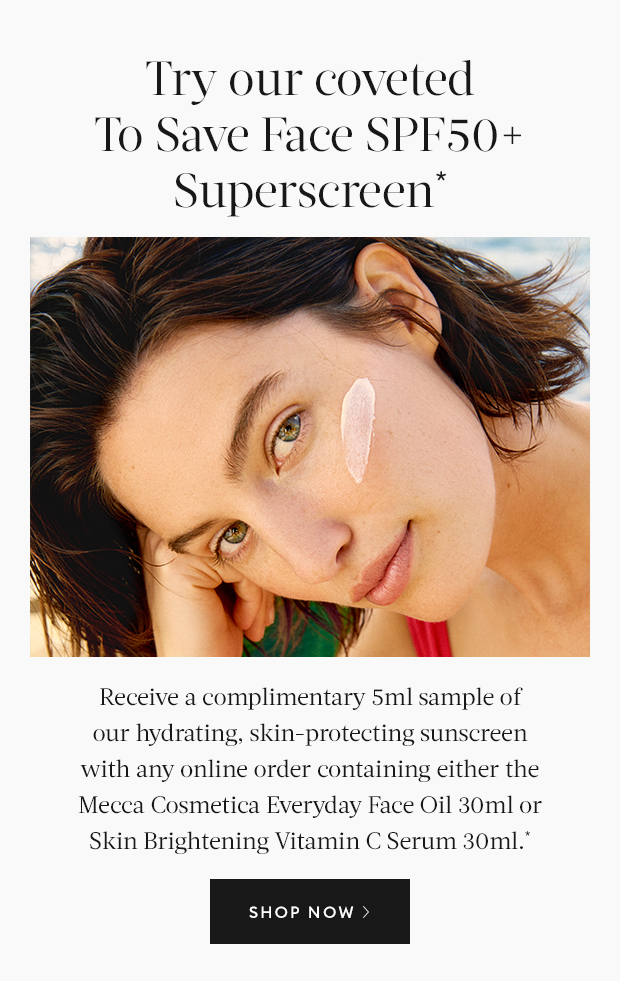 Mecca: Try our SPF50+ with your next order* | Milled