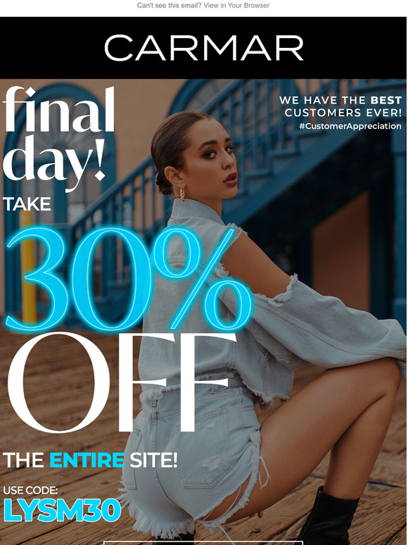 Final Day! Take 30% OFF The Entire Site