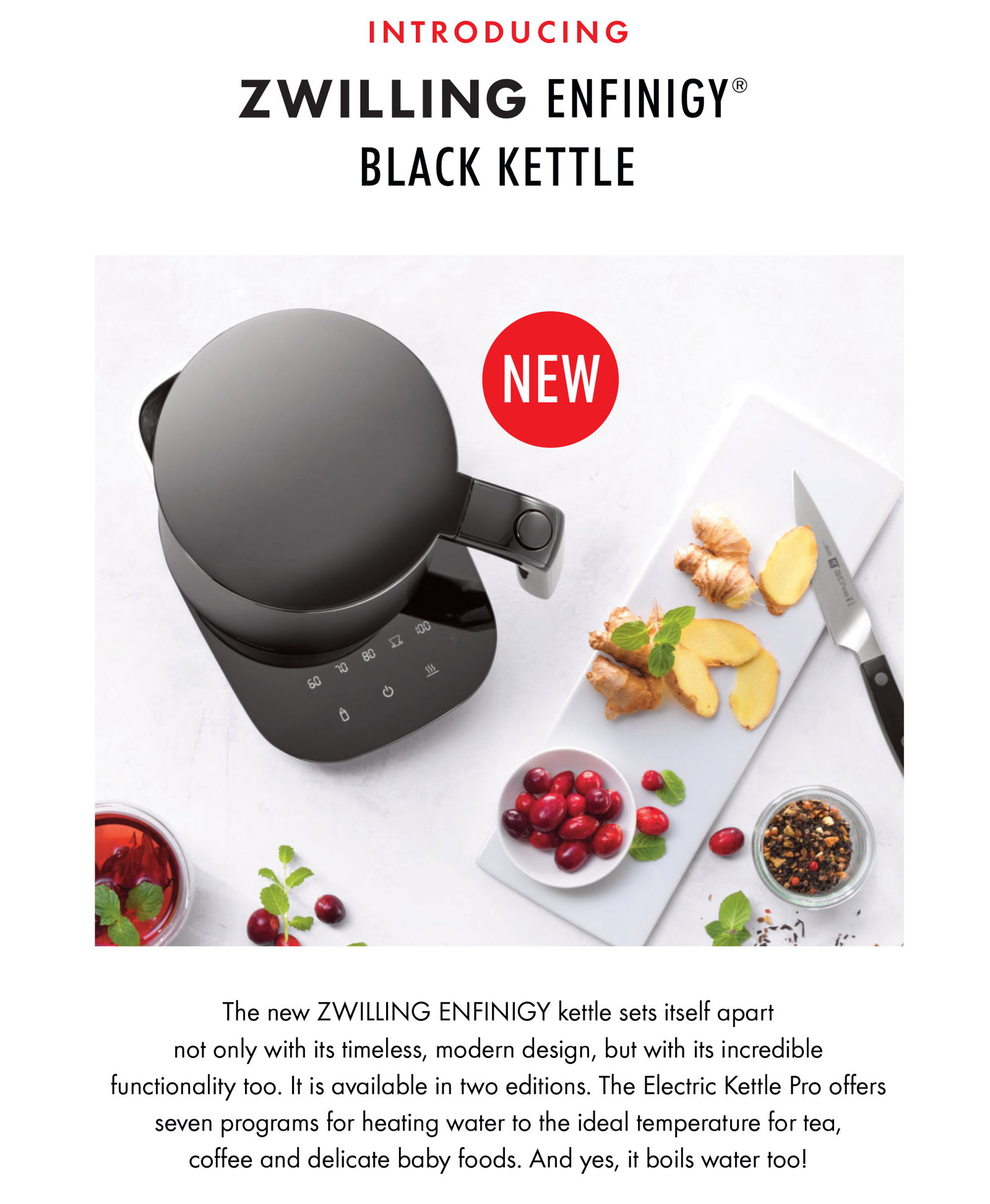 Zwilling CA: You Asked, We Delivered! Introducing ZWILLING ENFINIGY Black  Kettle