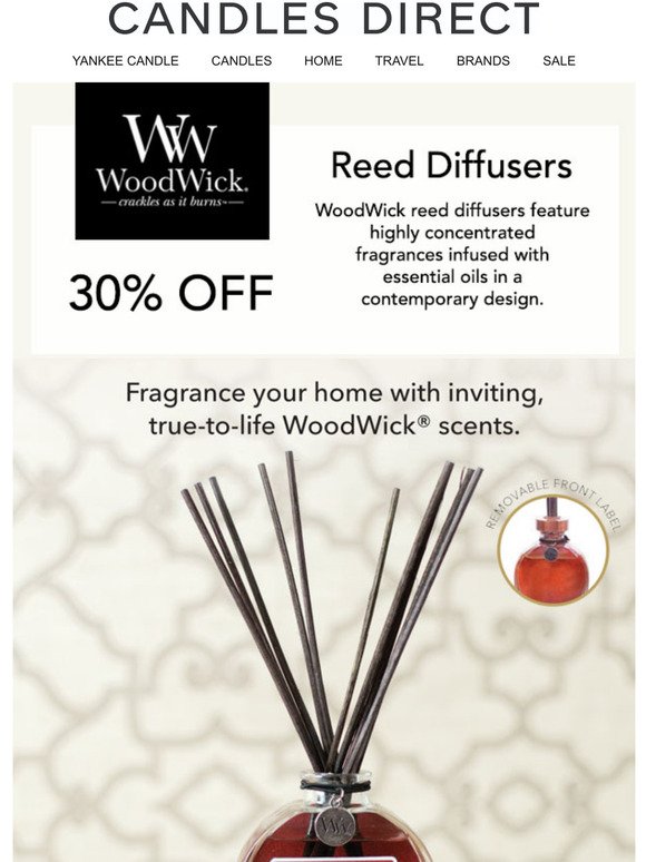  30% OFF WoodWick Reed Diffusers