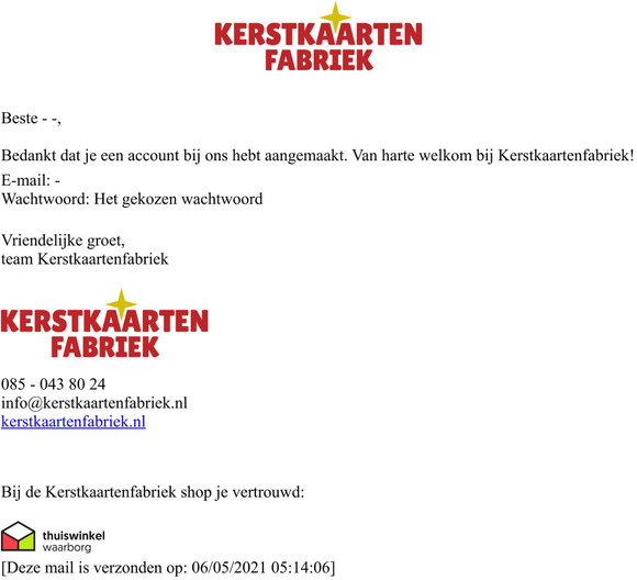 Kerstkaartenfabriek: Jouw account