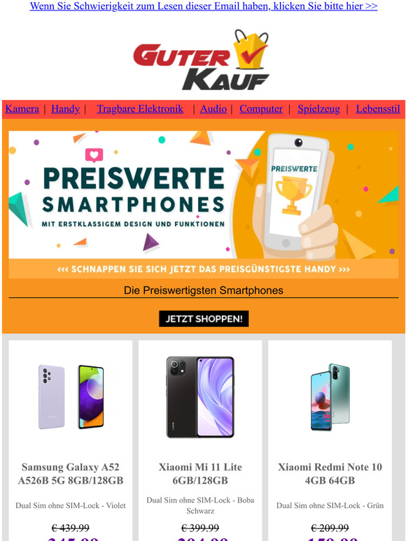 Die Preiswertigsten Smartphones!