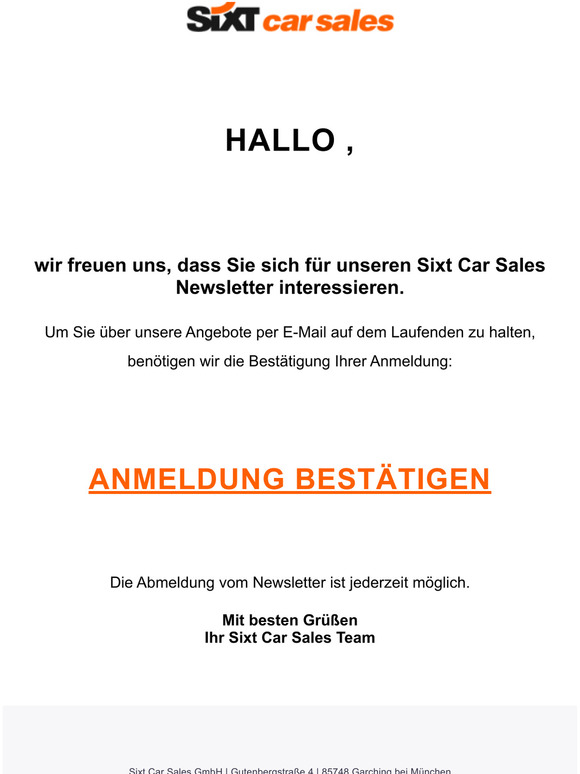 Newsletter Anmeldung besttigen,   !