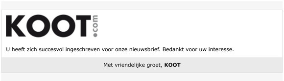 Inschrijving nieuwsbrief succesvol