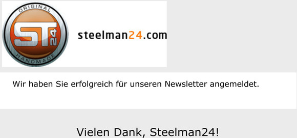 Newsletter Anmeldung erfolgreich
