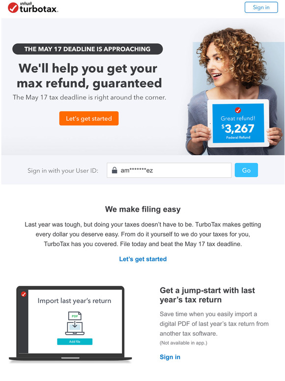 TurboTax Your Refund Is Waiting This Is a Friendly Reminder About the
