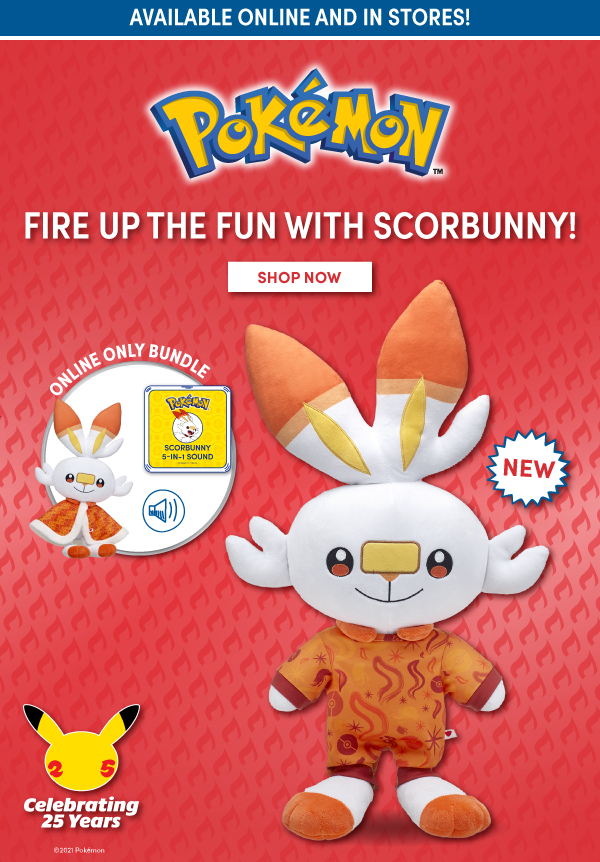 Build-A-Bear Vulpix Fire Pokemon Online Exclusive Stuffed Animal